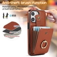 thumbnail image 3 of Case For IPhone 16 Pro Max/16 Pro/16 Plus/16, Shockproof Crossbody Phone Cover, RFID Blocking Card Holder Dropproof Shell, Metal Stand Leather Cover, 3 of 8