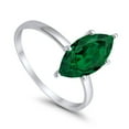 thumbnail image 3 of Solitaire Marquise Ring Green Emerald CZ 925 Sterling Silver Size 12, 3 of 7