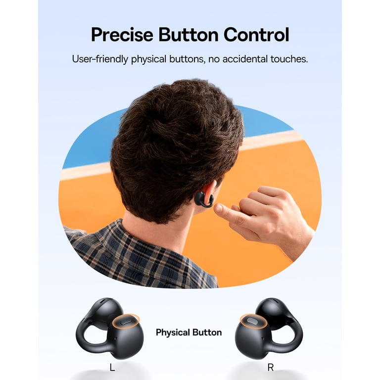 Baseus Open Ear Earbuds, Clip-On Wireless Earbud ,38H Playtime