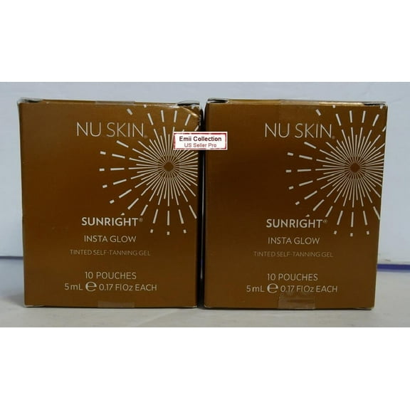 Nu Skin Sunright Insta Glow Tinted Self-Tanning Gel 10 Pouches 5ml (2 Boxes)