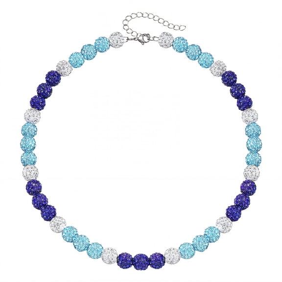 DESIGNICE 2026 New Baseball Necklace Rhinestone Inlay Tennis Necklace Blue Baseball Necklace Personalized Gifts for Men Chain Length 20.87In
