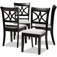 thumbnail image 2 of Baxton Studio Clarke Modern and Contemporary Grey Fabric Upholstered and Espresso Brown Finished Wood 4-Piece Dining Chair Set, 2 of 7