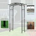 thumbnail image 4 of Outsunny Outdoor Garden Arbor with Scrollwork Design, Wedding Arch, Black, 4 of 9