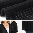 thumbnail image 5 of DARING DIVA Women's Plus Hollow Out 3/4 Sleeve Long Open Front Cover Up 2X Black, 5 of 6