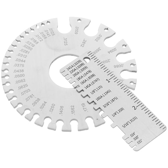 2pcs Stainless Steel Dual Sided Wire Gauge Cable Thickness Gauge Round Sheet Gauge for Welding Electrical Work Wire Gauge Measurement Tool