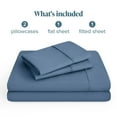 thumbnail image 3 of Bare Home Premium 1800 Collection 4-Piece Bed Sheet Set, Full, Coronet Blue, 3 of 11