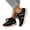 Black, variant on Women's Fashion Casual Sneakers, Lightweight Faux Leather Lace-Up Athletic Shoes with Metallic Trim for All Season Daily Comfort
