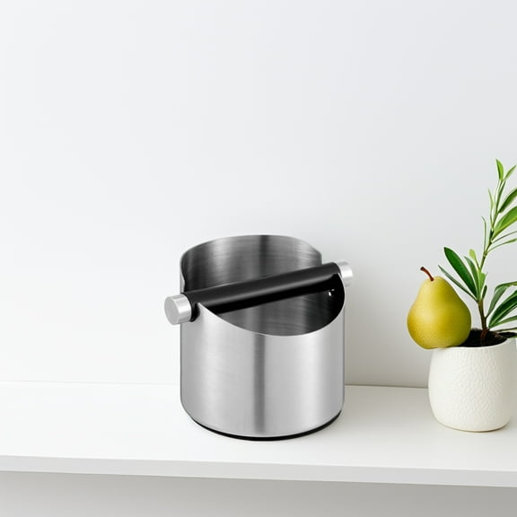 MUSEYA 1Pcs Coffee Grind Box Stainless Steel Espresso Tools Large Capacity for Bar Use