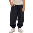 thumbnail image 3 of Ruyang Toddler Baby Boys Drawstring Harem Pant Lightweight Loose Fitting Sports Pants Kids Solid Breathable Casual Sweatpant, 3 of 6