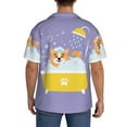 thumbnail image 5 of Gaeub Corgi Washing in Bathtub Men's Lapel Short Sleeve Shirt, Relaxed Fit Shirt, Soft and Breathable for Outdoors Party Travel - Small, 5 of 7