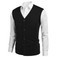thumbnail image 5 of COOFANDY Men's Sweater Vest V Neck Casual Sleeveless Knitted Button Cardigan Vest, 5 of 11