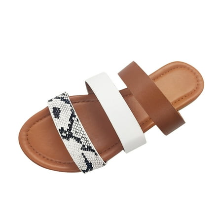 

Sandals Women Fashion Wedges Flats Beach Slippers Summer Flat Platform Arch Support Orthopedic Shoes Snake Pattern Slide Sandals Womens Shoes Wedges
