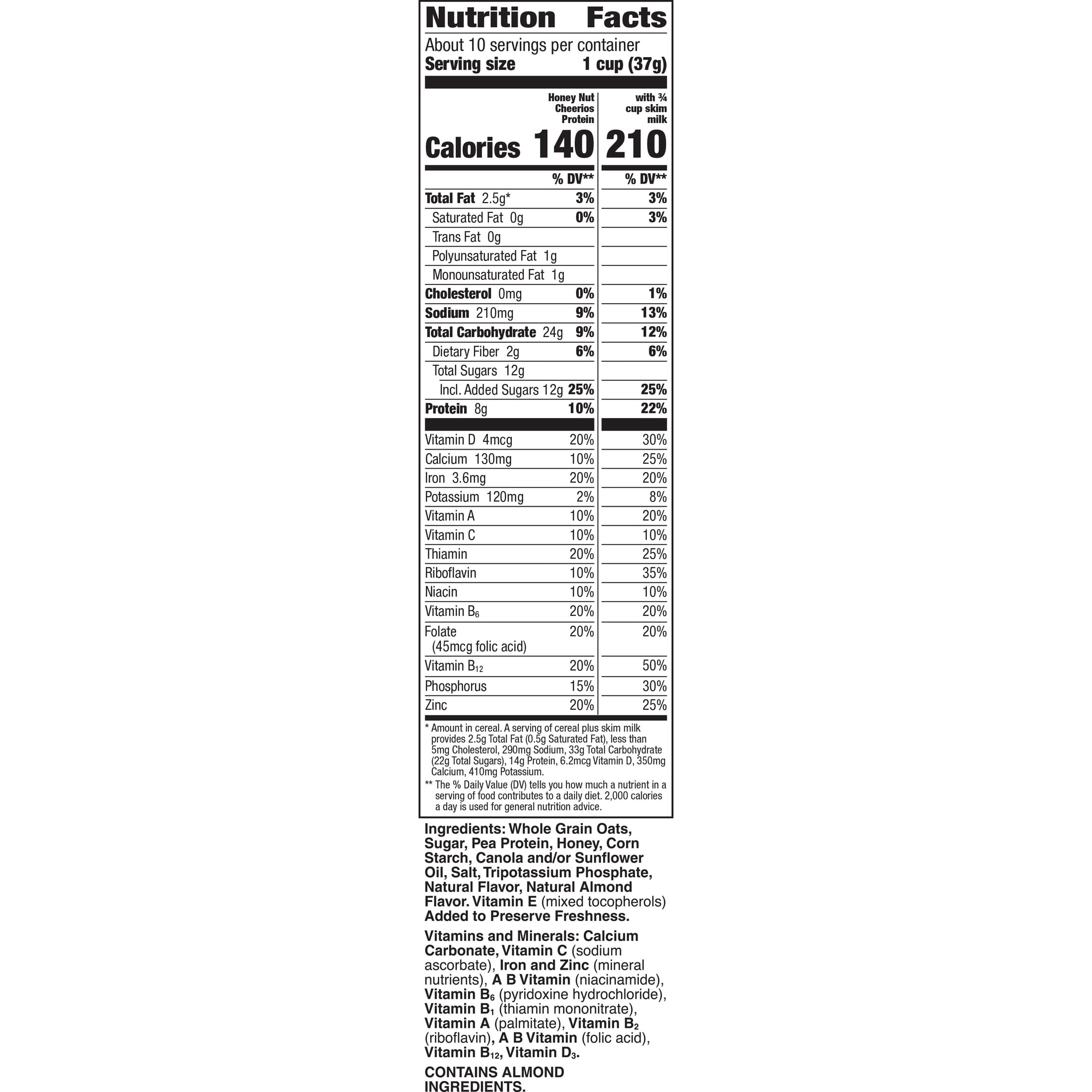 Cheerios Protein Cereal, Honey Nut, 8g Protein, Family Size, 14 oz