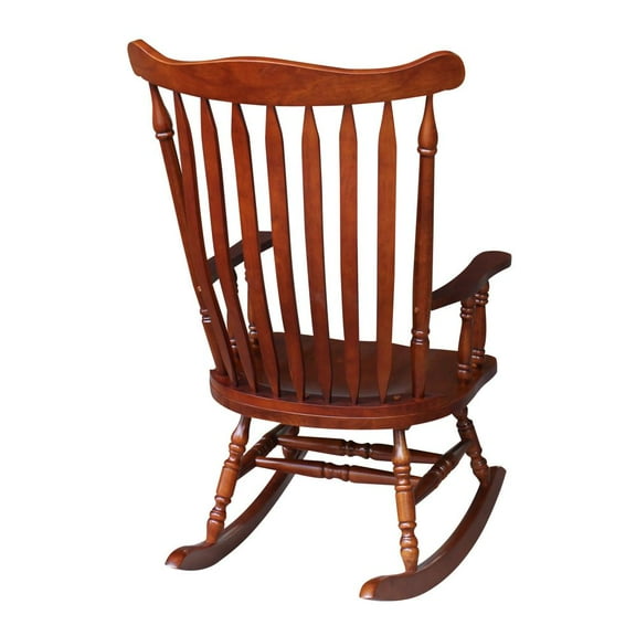 International Concepts Solid Wood Rocking Chair in Soft Cherry