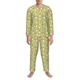 thumbnail image 3 of Lsque Cartoon Fox 2 Pattern Long Sleeve Pajama Set for Men - Soft 2-Piece Sleepwear and Loungewear Set with Pockets, Comfy Nightwear-XX-Large, 3 of 7