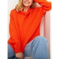 thumbnail image 6 of Wassery Women Loose Turtleneck Sweater Solid Color Long Sleeve Knit Pullovers Tops Women Fall Winter Warm Sweater Streetwear, 6 of 7