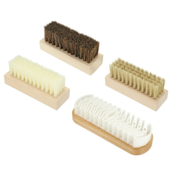 Uxcell Horsehair Shoes Brush Square Handheld with Suede Nubuck Polish Daubers for Leather Boots Cloth 1Set