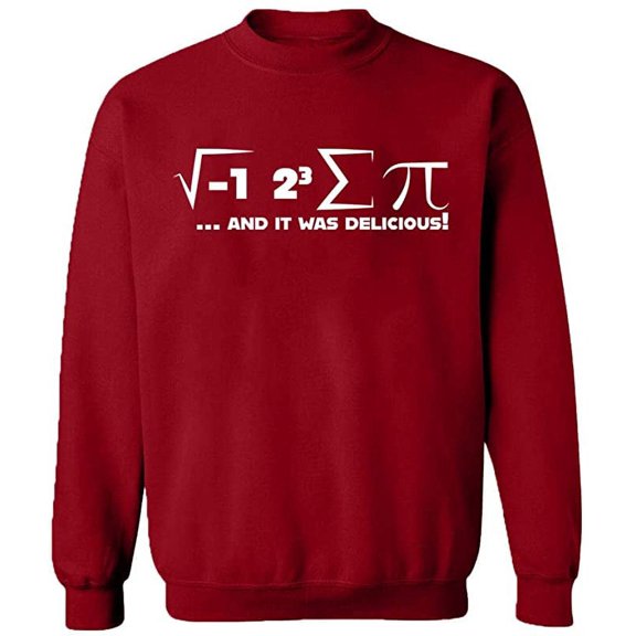 Unisex Crewneck Sweatshirt, I Ate Some Pi Day It Was Delicious Math, Custom Sweater, Slim Fit, Long Sleeve Sweater - Antiquee Cherry Small