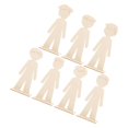 thumbnail image 3 of Wooden Figurines for Crafts Creative Kids Painting Craft Kit with Boy Shapes Natural Wood Beige 7pcs, 3 of 5