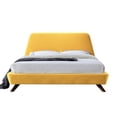 thumbnail image 4 of Omax Decor Henry Wood and Fabric Upholstered Queen Platform Bed in Yellow, 4 of 4