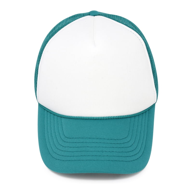 DALIX Youth Mesh Trucker Cap - Adjustable Hat in Teal/White  display picture 1