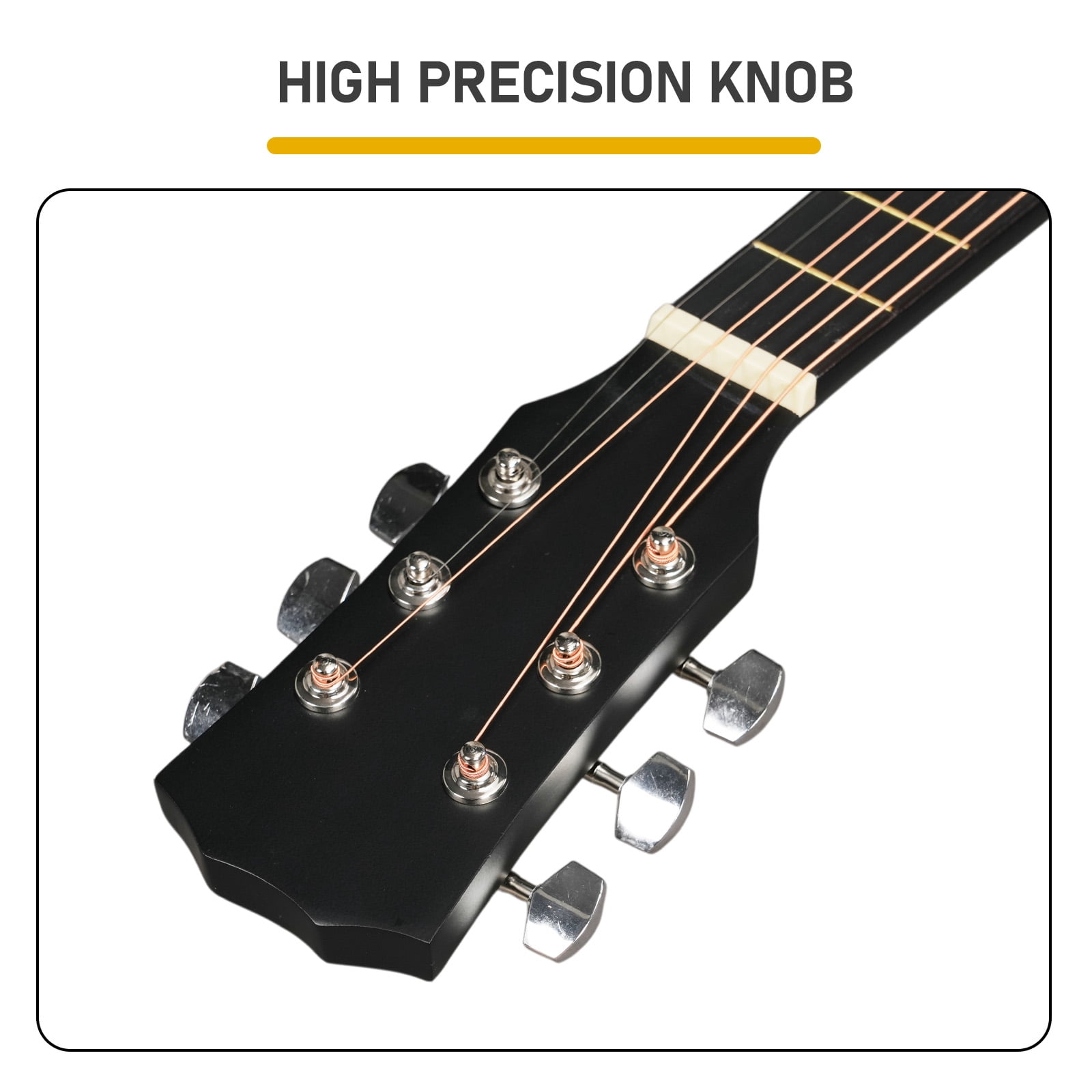 38in Acoustic Guitar with Picks, Strings, Capo, Case, Tuner, and Strap - Matte Black