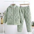 thumbnail image 2 of Lovskoo Women's Fuzzy Fleece Pajamas Set Fluffy Loungewear Winter Loose Plush Sleepwear Soft Cozy Lounge Sets Full Zip Pjs Green, 2 of 4