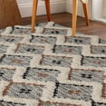 thumbnail image 6 of Taluah Hand-Crafted Modern Diamond Geometric Cotton and Wool Indoor Area Rug - 6' x 9', Rust-Black, 6 of 7