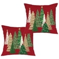 thumbnail image 1 of pimelu Housses de Coussin de Noël 18x18 Pouces Ensemble de 2 Coussins Décoratifs Sapin de Noël Rouges Coussins Décoratifs d'Hiver Décoration de Noël pour la Maison Canapé jusqu'à 70 % de Rabais Liquidation d'Été Circulaire Offres jusqu'à 60 % de Rabais, 1 of 5