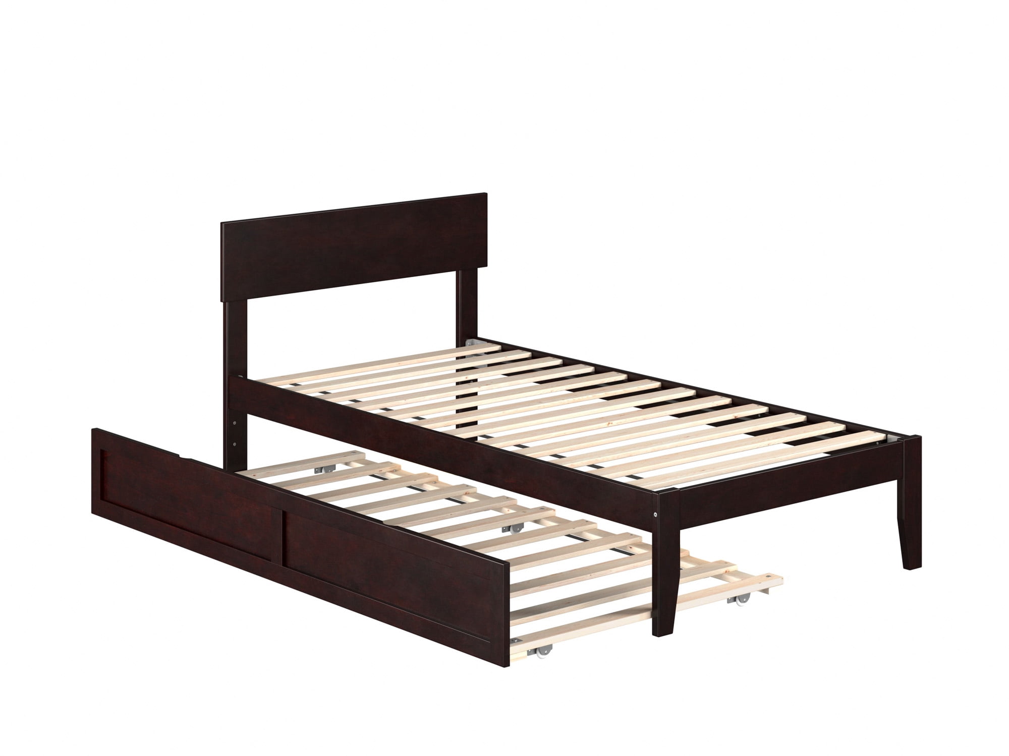 AFI Boston 14" Twin Wood Platform Bed Frame with Twin Trundle, Espresso