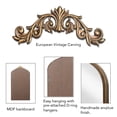 thumbnail image 4 of Oufan 43x24 Inch Wall Mirror, Ornate Metal Mirror, Large Arched Dressing Mirror with Carved Floral Wreath, Vintage Floor Mirror for Dressing Room, 4 of 9