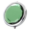 thumbnail image 3 of Portátil plegable de bolsillo de metal maquillaje compacto espejo mujer espejo cosmético doble cara (verde), 3 of 4