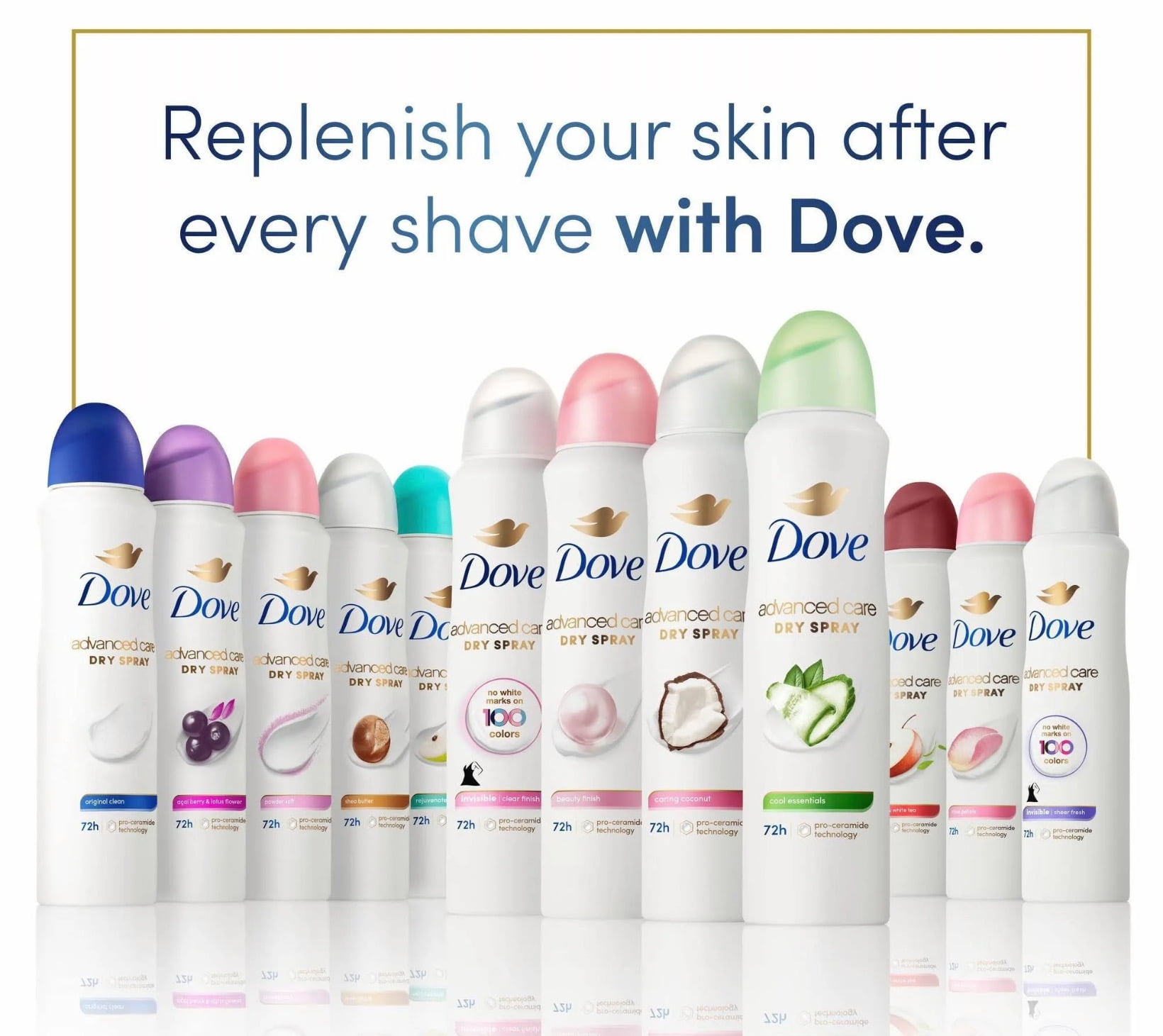 Dove Advanced Care Dry Spray Deodorant - 12 Pack Variety (150ml Each)