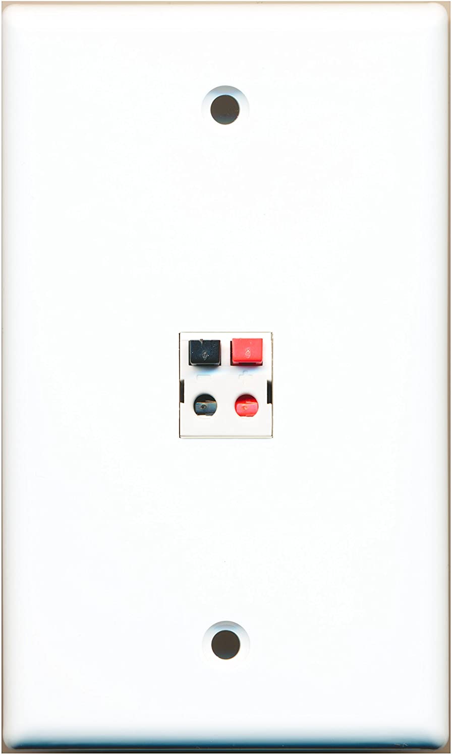 RiteAV 1 Port Speaker Wall Plate White