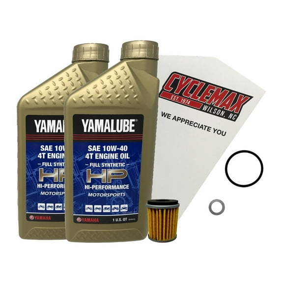 Cyclemax Full Synthetic 10W-40 Oil Change Kit fits 2008-2013 Yamaha Raptor 250