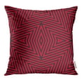 thumbnail image 1 of BOSDECO Lignes Géométriques Noir et Rouge Linéaire Moderne Abstrait Graphique Rayures Losanges Triangles Taie d'Oreiller Taie d'Oreiller Housse 16x16 Pouces, 1 of 1