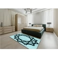thumbnail image 4 of Ahgly Company Indoor Round Patterned Blue Jay Blue Area Rugs, 8' Round, 4 of 6