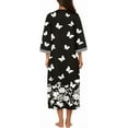 thumbnail image 4 of Oudiya Women Zipper Robe Loungewear Dress Full Length Nightgown Housecoat 3/4 Sleeves Sleepwear with Pockets, 4 of 5