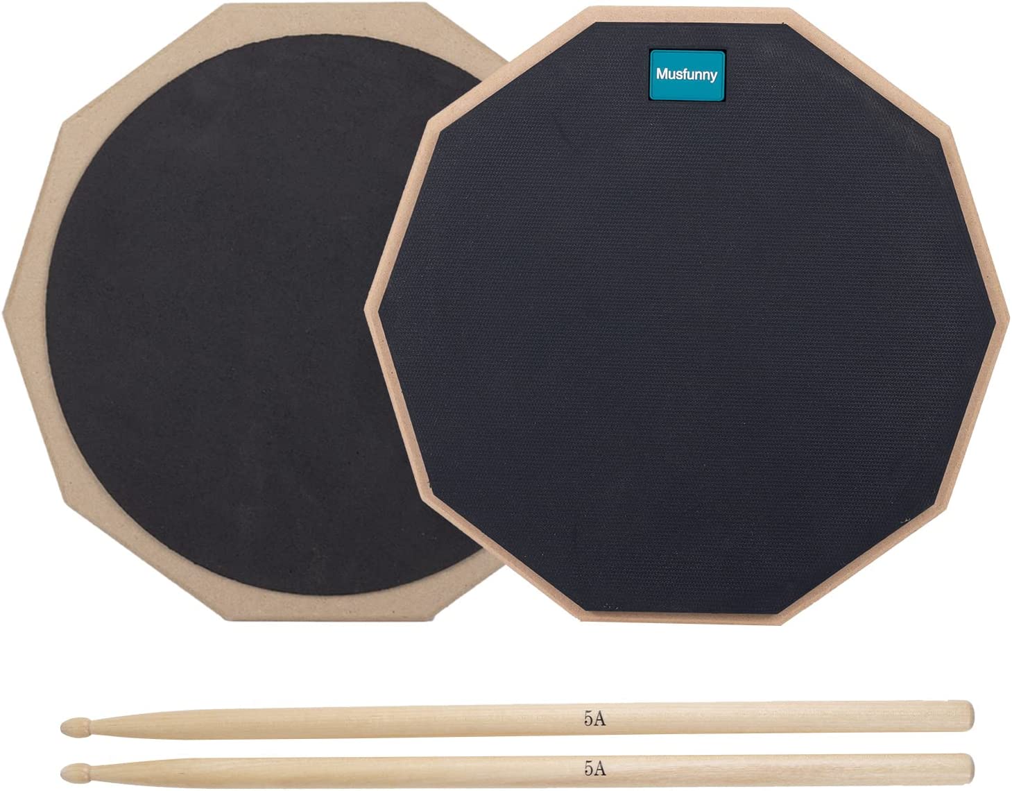 Musfunny Drum Practice Pad 12 Inches Silent Practice Drum Pad and