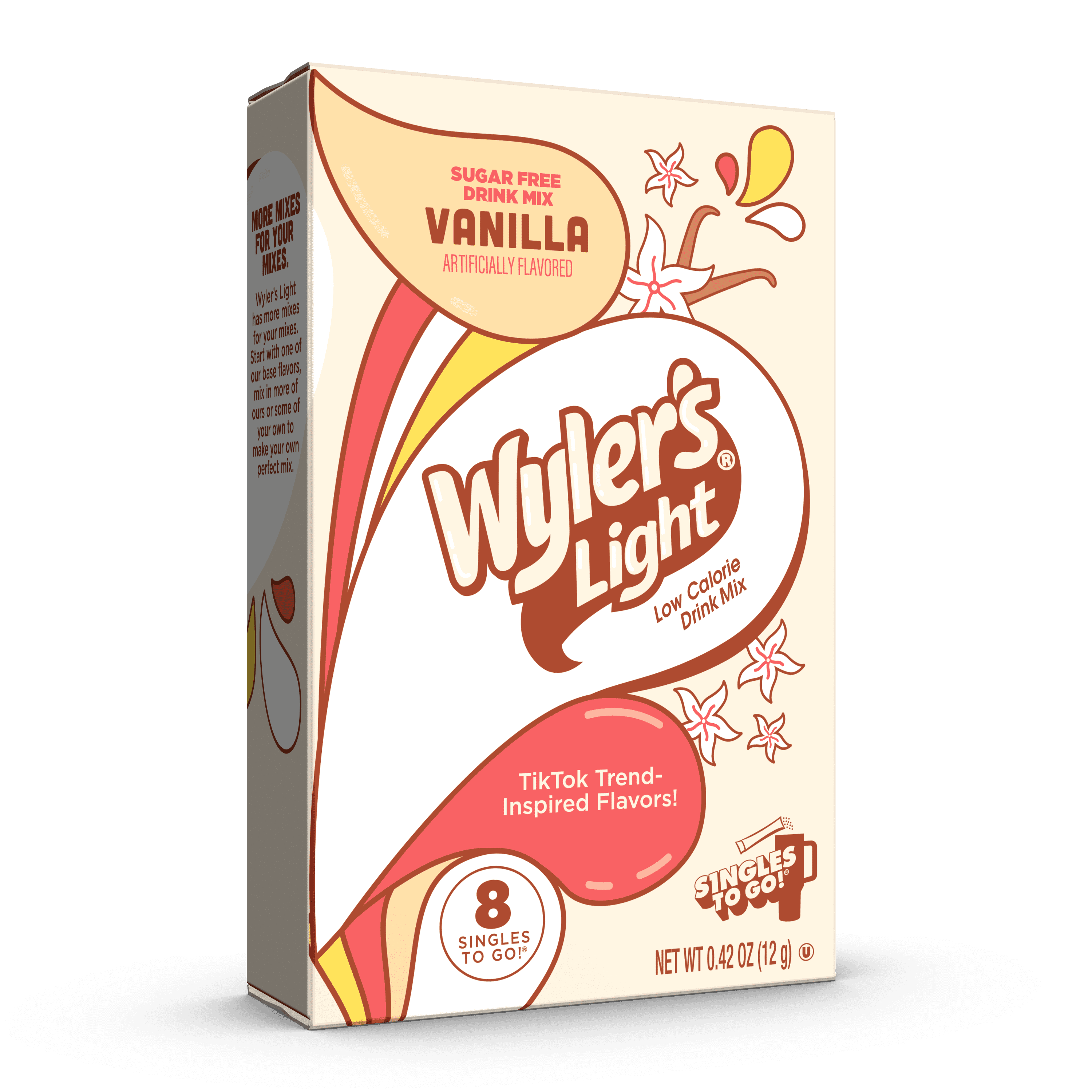 (4 pack) Wyler's Light Watertok Vanilla, Singles to Go Powdered Drink Mix, 8 Count Packets