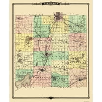 Historic County Map - Jefferson County Wisconsin - Snyder 1878 - 23 x 28 - Vintage Wall Art