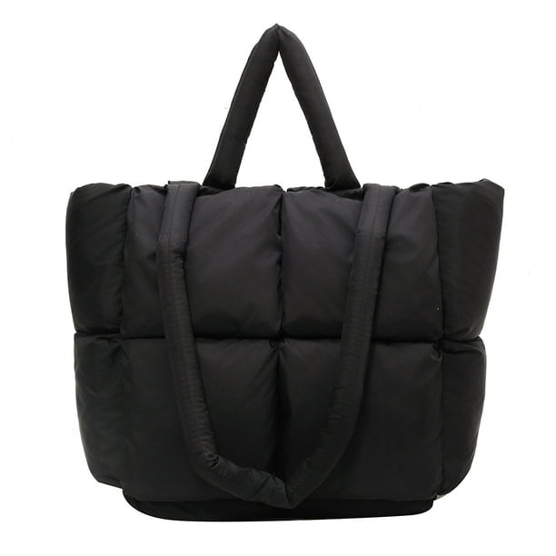 Bolso Hobo de plumón para mujer, bolso ligero para axila hinchada, bolso para axila, bolso para compras con almohada