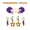 purple mini enamel bolts and golden yellow statement open starboys, variant on Minnesota State University Mankato Spirit Stack purple mini enamel bolts and golden yellow statement open starboys