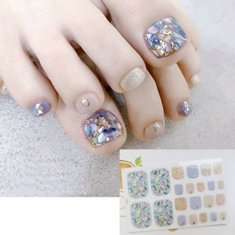Toe Nail Sticker Art Stickers Decal Tips Manicure DIY Hot Stamping Nail  Foil Nails Kits for Girls Ages 7-12 Colorful Rhinestones Press on Nail  Press on Nails Nail Stands for False Nails