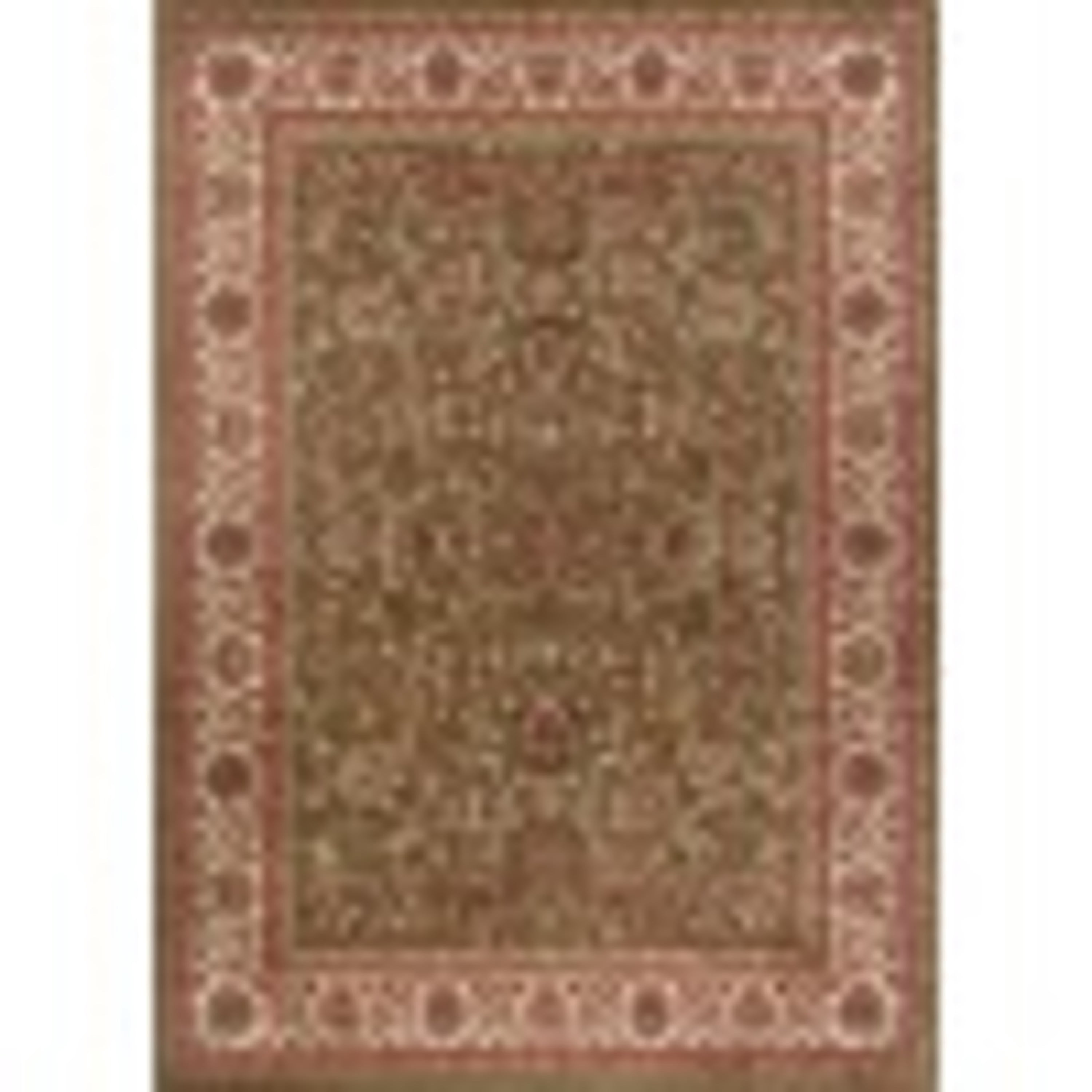 Sensation Traditional 6.7' x 9.6' Green and Beige Polypropylene Indoor Area Rug