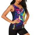 thumbnail image 2 of Balery Neon Pop Art Pitbull Camiseta sin mangas estampada ligera para mujer, tops de entrenamiento sin mangas, camisetas de yoga transpirables de secado rápido.-X-Large, 2 of 7