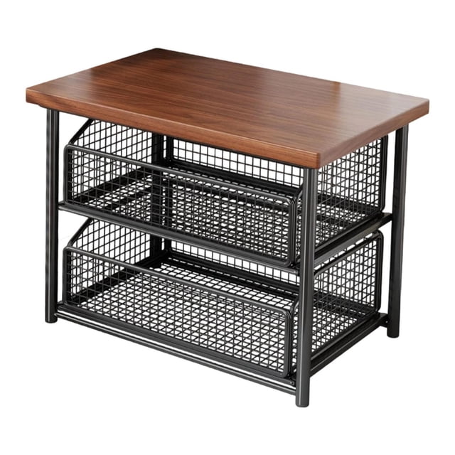 veasfak Coffee Bar Station Organizer Cafe Storage Coffee Maker Kitchen Counter Shelf 37cmx25cmx33cm