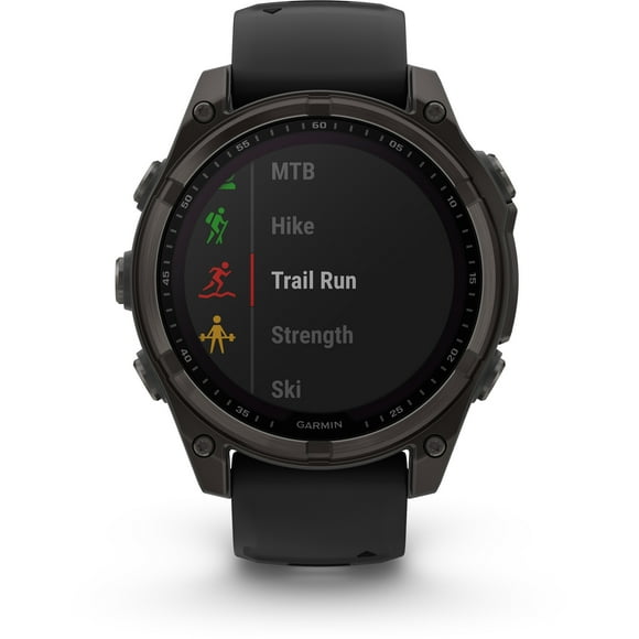 Garmin, monitor deportivo, fenix 8, 47mm, Sapphire Solar, Carbon Gray