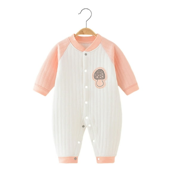 Diufon Newborn Baby Boy Girl Cotton Bodysuit Infant Long Sleeve Thickened Warm Romper Fall Winter Casual Jumpsuit