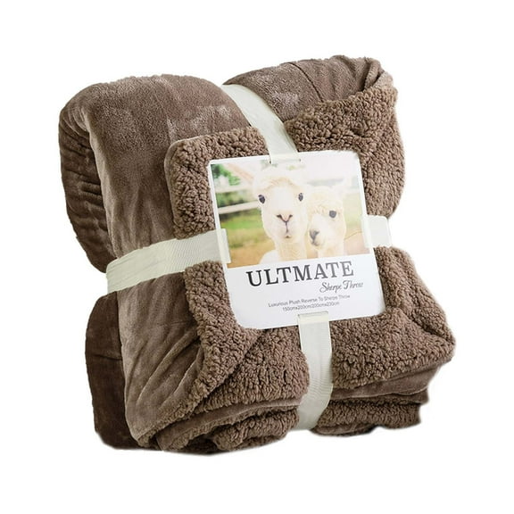 Hewann Blanket Blanke Wool Flannel Lamb Blanket - Cozy Double-Layer Polyester Throw for Leisure and Gifts | Eveluo Home Textiles